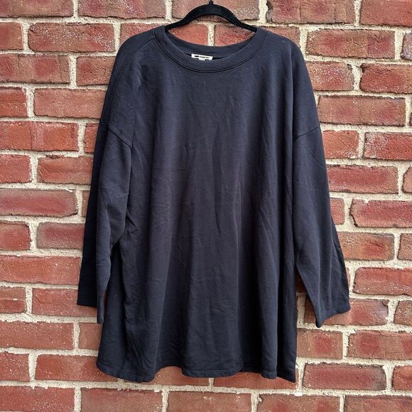 Eileen Fisher $178 Organic Cotton Hemp Crew Neck terry sweatshirt tunic XL - Picture 1 of 7